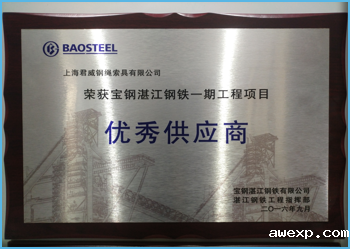 宝钢优秀供应商